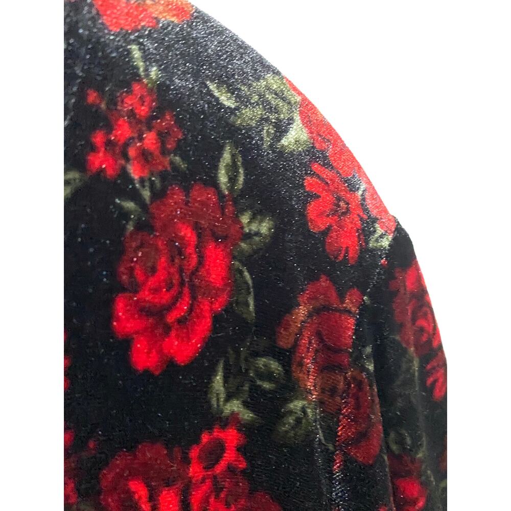 Torrid 2 Red Rose Velvet Dress Dark Romantic Whimsigoth Fairy Grunge Faux Wrap - Picture 3 of 6